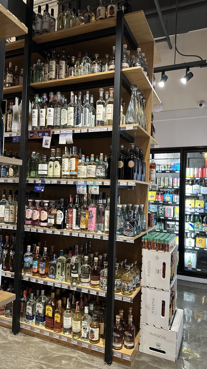 Premium bottle selection close-up